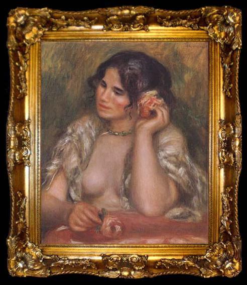 framed  Pierre Renoir The Toilette Woman Combing Her Hair (mk06), ta009-2